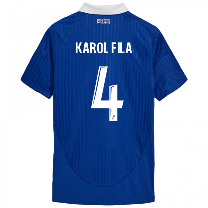 Kinder Karol Fila #4 Blau Weiß Heimtrikot Trikot 2024/25 T-Shirt Österreich