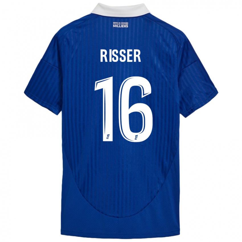 Kinder Robin Risser #16 Blau Weiß Heimtrikot Trikot 2024/25 T-Shirt Österreich