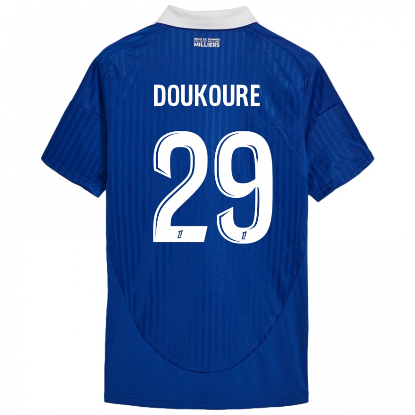 Kinder Ismaël Doukouré #29 Blau Weiß Heimtrikot Trikot 2024/25 T-Shirt Österreich