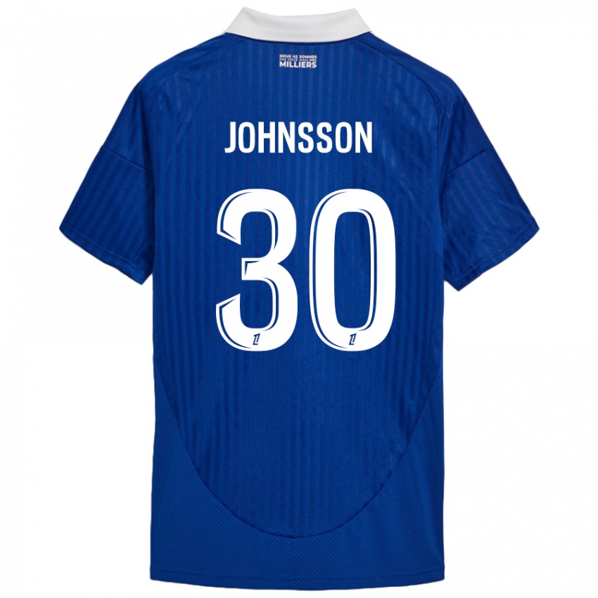 Kinder Karl-Johan Johnsson #30 Blau Weiß Heimtrikot Trikot 2024/25 T-Shirt Österreich