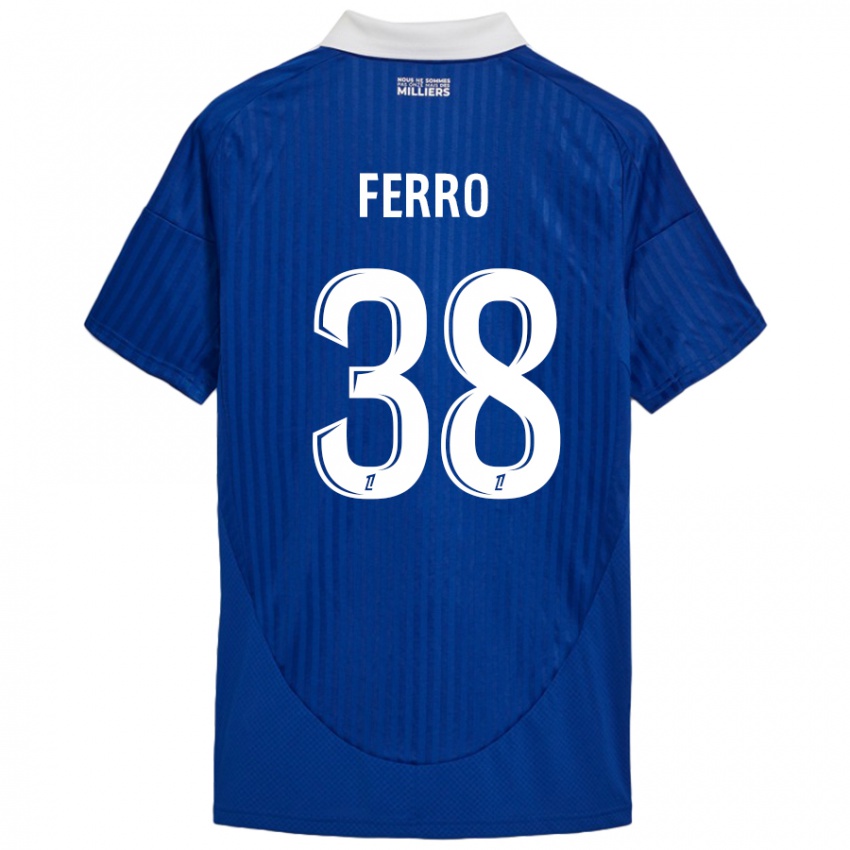 Kinder Nolan Ferro #38 Blau Weiß Heimtrikot Trikot 2024/25 T-Shirt Österreich