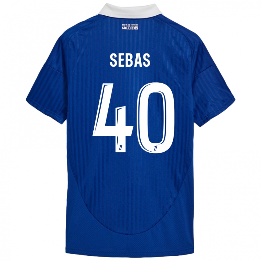 Kinder Jérémy Sebas #40 Blau Weiß Heimtrikot Trikot 2024/25 T-Shirt Österreich