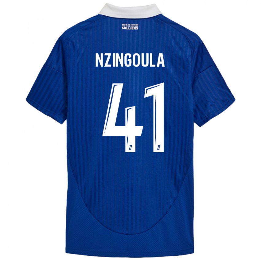 Kinder Rabby Nzingoula #41 Blau Weiß Heimtrikot Trikot 2024/25 T-Shirt Österreich