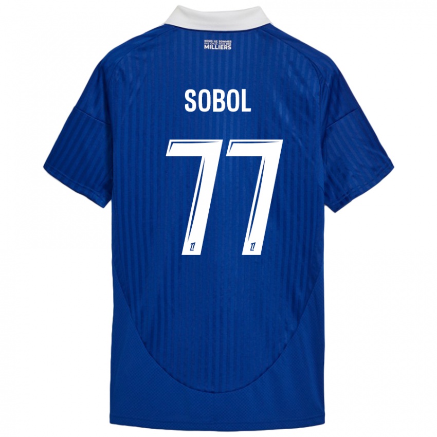 Kinder Eduard Sobol #77 Blau Weiß Heimtrikot Trikot 2024/25 T-Shirt Österreich