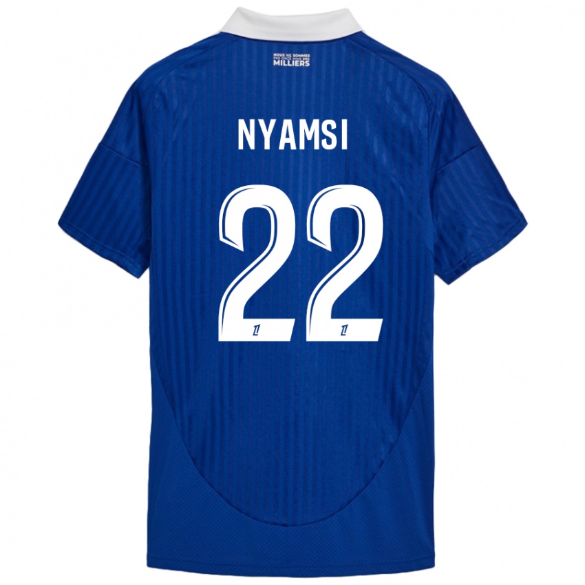 Kinder Gerzino Nyamsi #22 Blau Weiß Heimtrikot Trikot 2024/25 T-Shirt Österreich