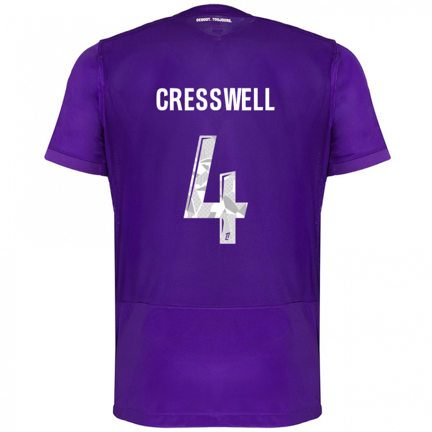 Kinder Charlie Cresswell #4 Violett Weiß Heimtrikot Trikot 2024/25 T-Shirt Österreich