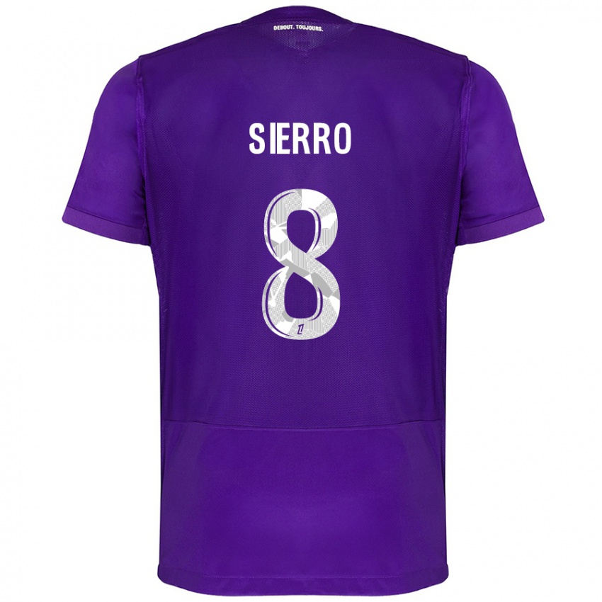 Kinder Vincent Sierro #8 Violett Weiß Heimtrikot Trikot 2024/25 T-Shirt Österreich