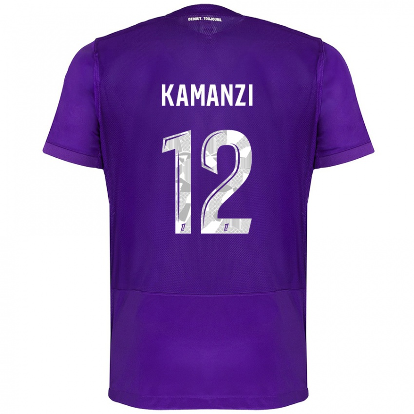 Kinder Warren Kamanzi #12 Violett Weiß Heimtrikot Trikot 2024/25 T-Shirt Österreich