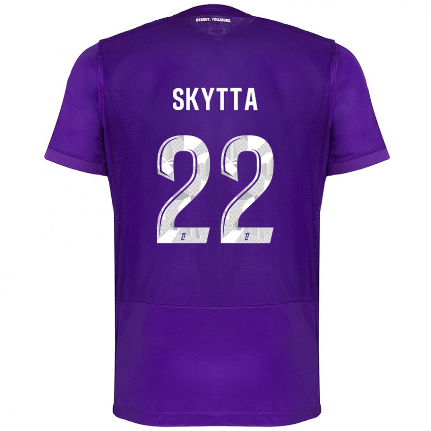 Kinder Naatan Skyttä #22 Violett Weiß Heimtrikot Trikot 2024/25 T-Shirt Österreich