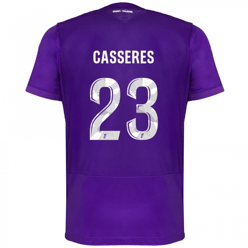 Kinder Cristian Cásseres Jr. #23 Violett Weiß Heimtrikot Trikot 2024/25 T-Shirt Österreich