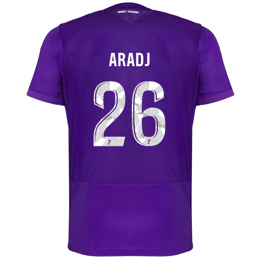 Kinder Ylies Aradj #26 Violett Weiß Heimtrikot Trikot 2024/25 T-Shirt Österreich