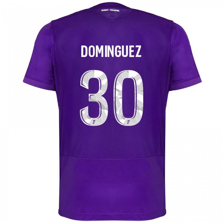 Kinder Álex Domínguez #30 Violett Weiß Heimtrikot Trikot 2024/25 T-Shirt Österreich