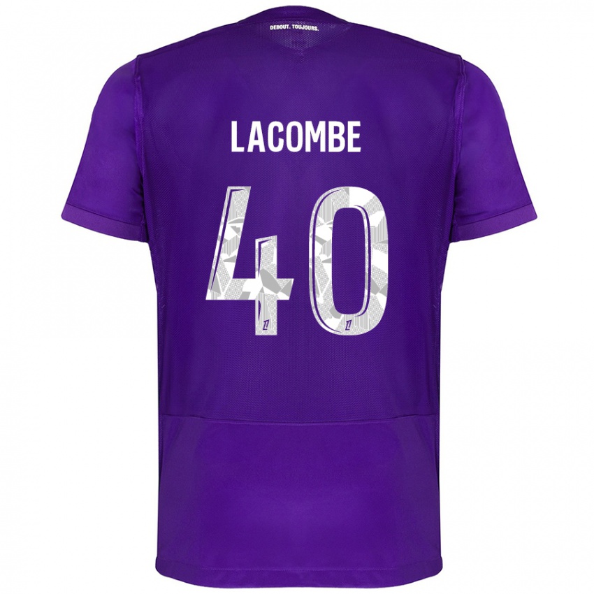 Kinder Justin Lacombe #40 Violett Weiß Heimtrikot Trikot 2024/25 T-Shirt Österreich