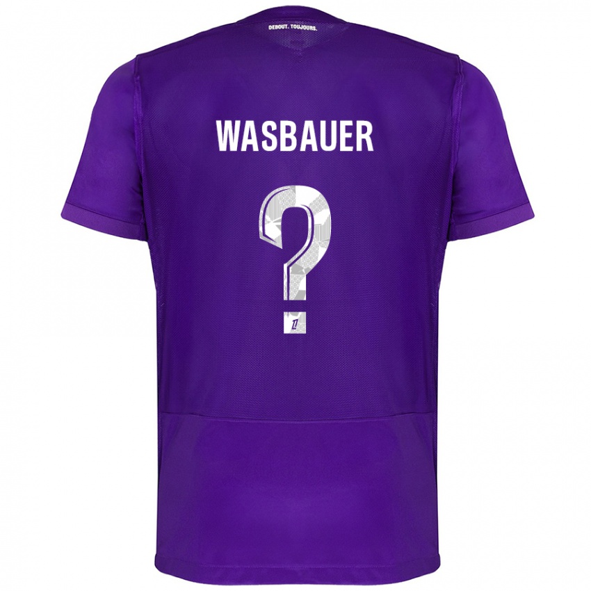 Kinder Nicolas Wasbauer #0 Violett Weiß Heimtrikot Trikot 2024/25 T-Shirt Österreich