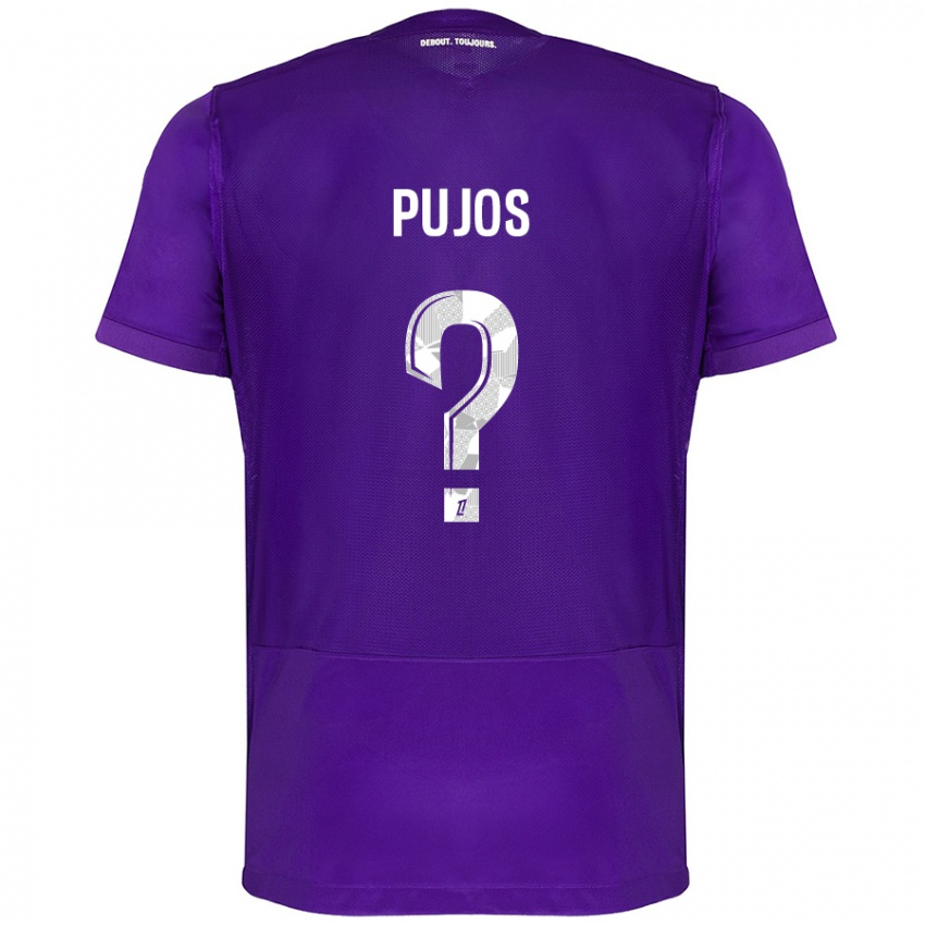 Kinder Clément Pujos #0 Violett Weiß Heimtrikot Trikot 2024/25 T-Shirt Österreich