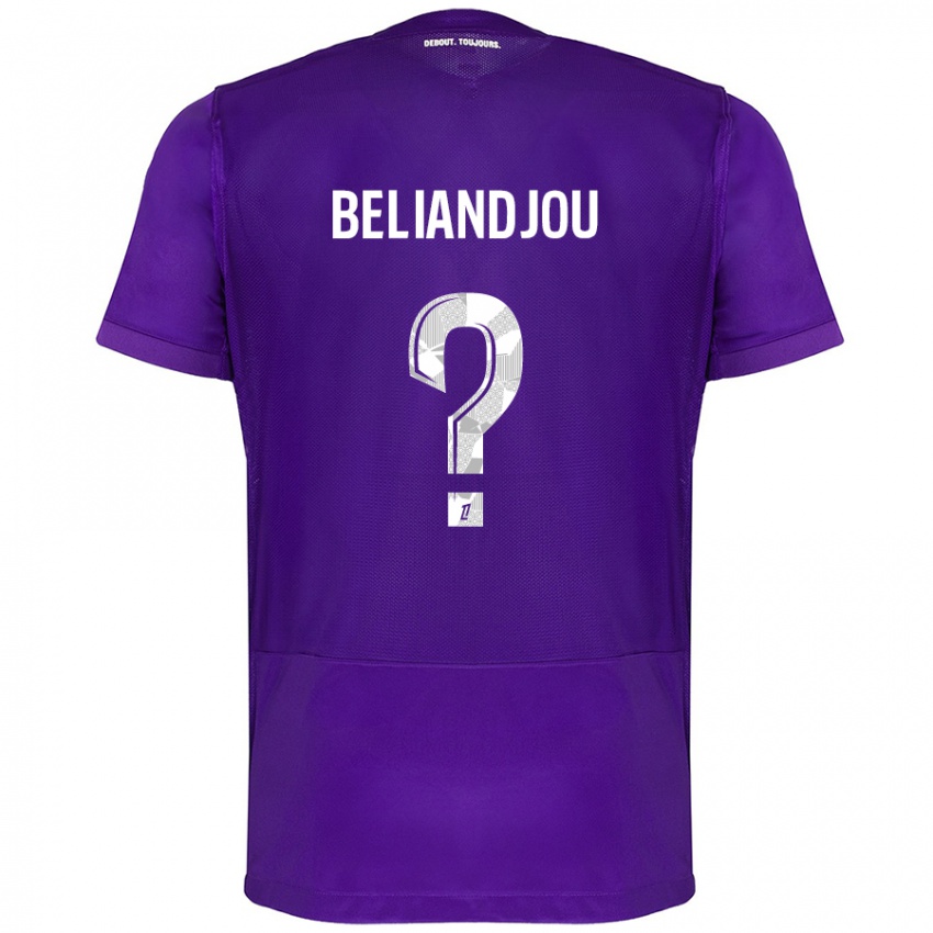 Kinder Ruben Beliandjou #0 Violett Weiß Heimtrikot Trikot 2024/25 T-Shirt Österreich