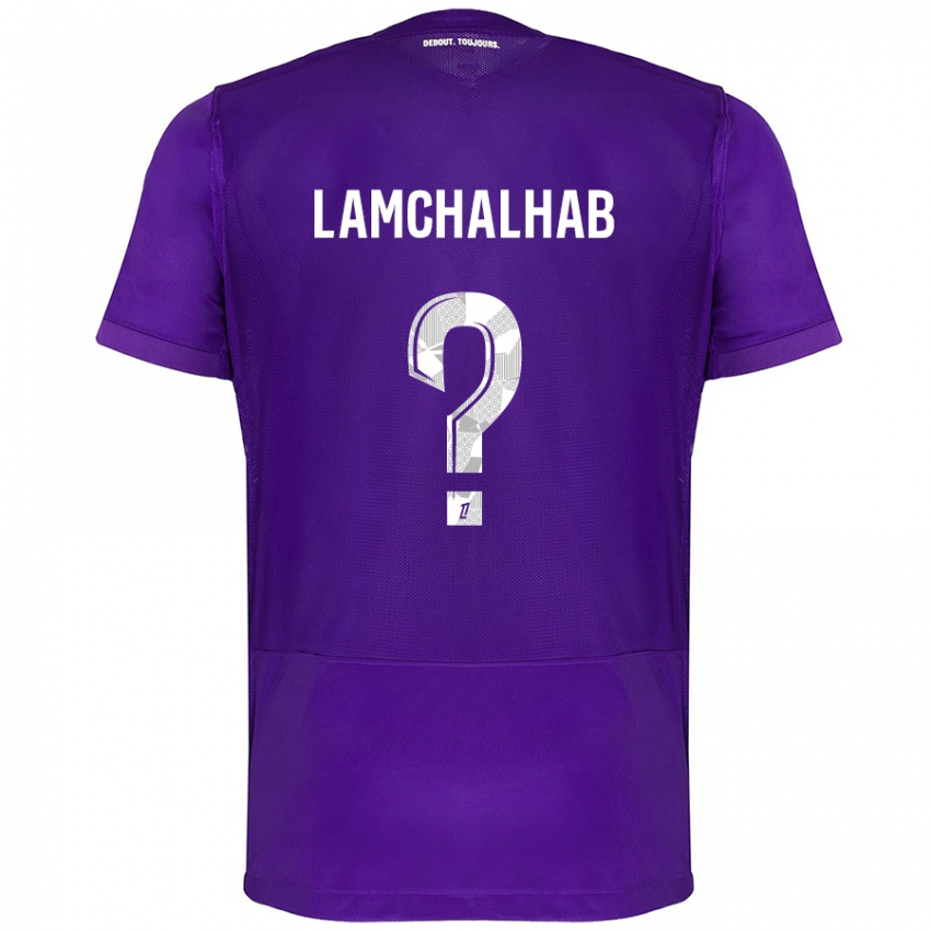 Kinder Merwan Lamchalhab #0 Violett Weiß Heimtrikot Trikot 2024/25 T-Shirt Österreich