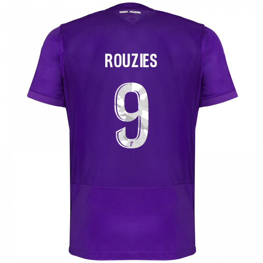 Kinder Manon Rouzies #9 Violett Weiß Heimtrikot Trikot 2024/25 T-Shirt Österreich