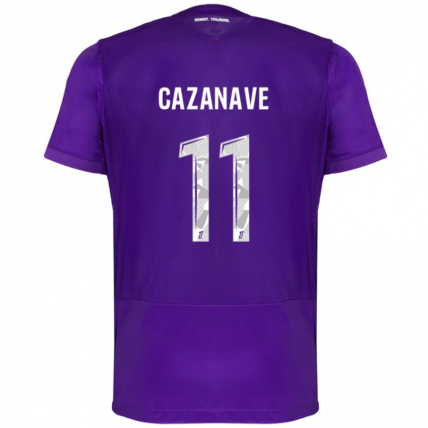 Kinder Julie Cazanave #11 Violett Weiß Heimtrikot Trikot 2024/25 T-Shirt Österreich