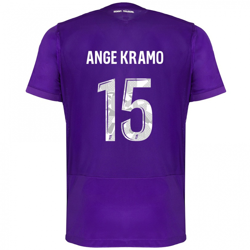 Kinder Marie Ange Kramo #15 Violett Weiß Heimtrikot Trikot 2024/25 T-Shirt Österreich