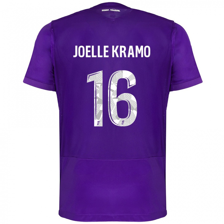 Kinder Marie Joelle Kramo #16 Violett Weiß Heimtrikot Trikot 2024/25 T-Shirt Österreich