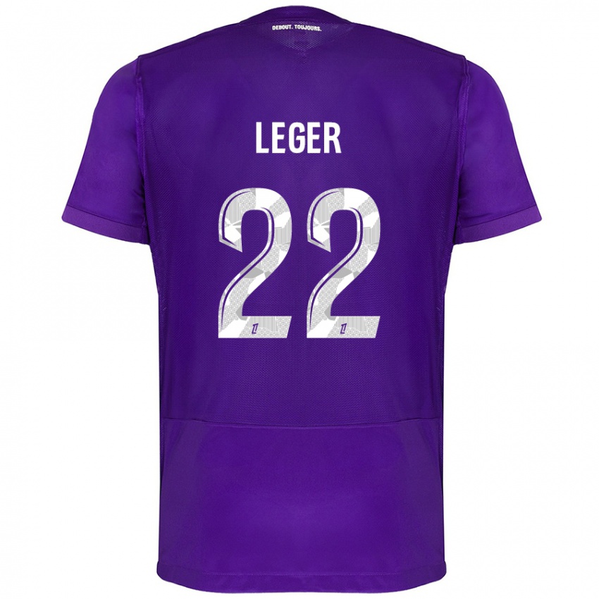 Kinder Christelle Léger #22 Violett Weiß Heimtrikot Trikot 2024/25 T-Shirt Österreich