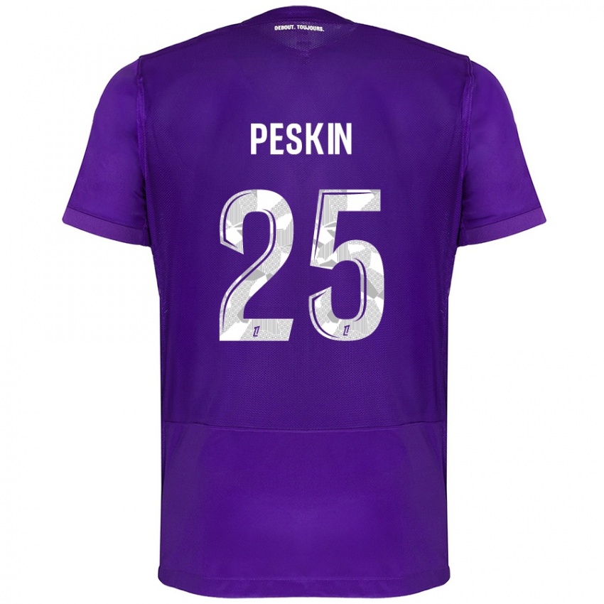 Kinder Kelso Peskin #25 Violett Weiß Heimtrikot Trikot 2024/25 T-Shirt Österreich