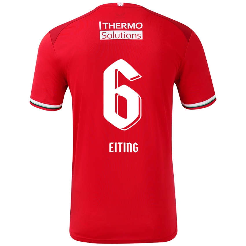 Kinder Carel Eiting #6 Rot Weiß Heimtrikot Trikot 2024/25 T-Shirt Österreich