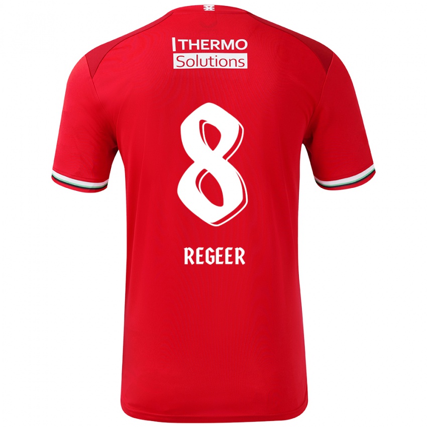 Kinder Youri Regeer #8 Rot Weiß Heimtrikot Trikot 2024/25 T-Shirt Österreich