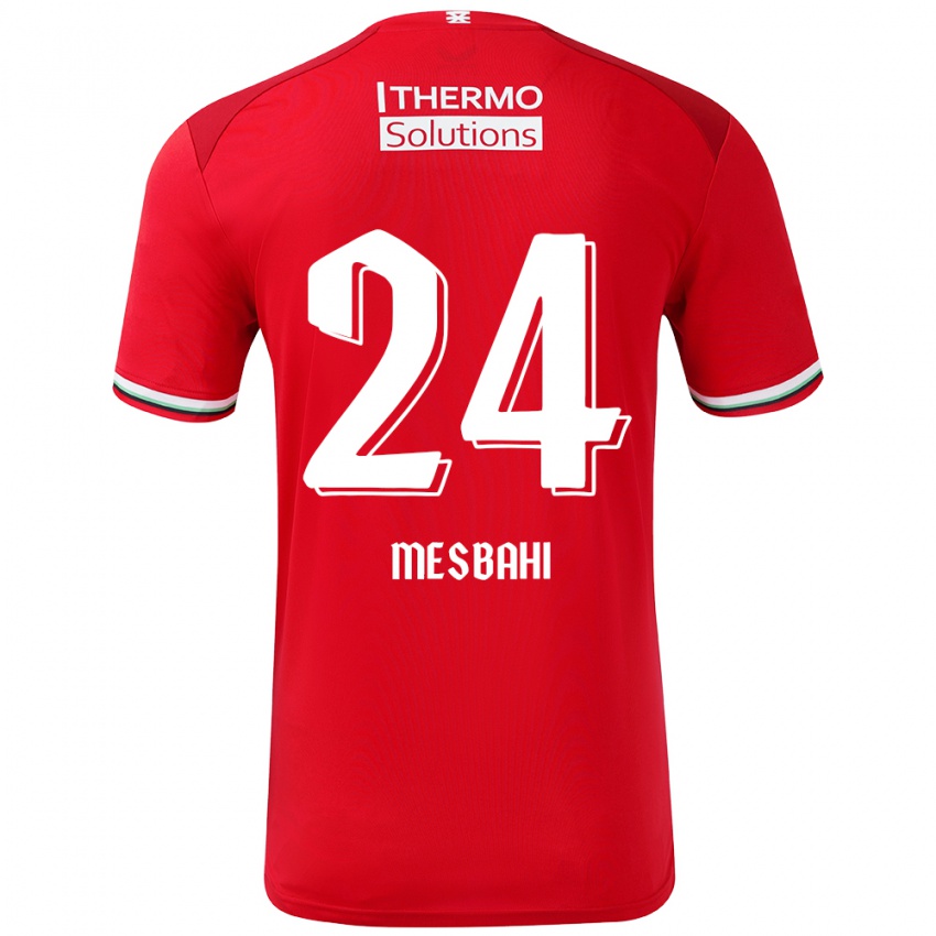 Kinder Juliën Mesbahi #24 Rot Weiß Heimtrikot Trikot 2024/25 T-Shirt Österreich