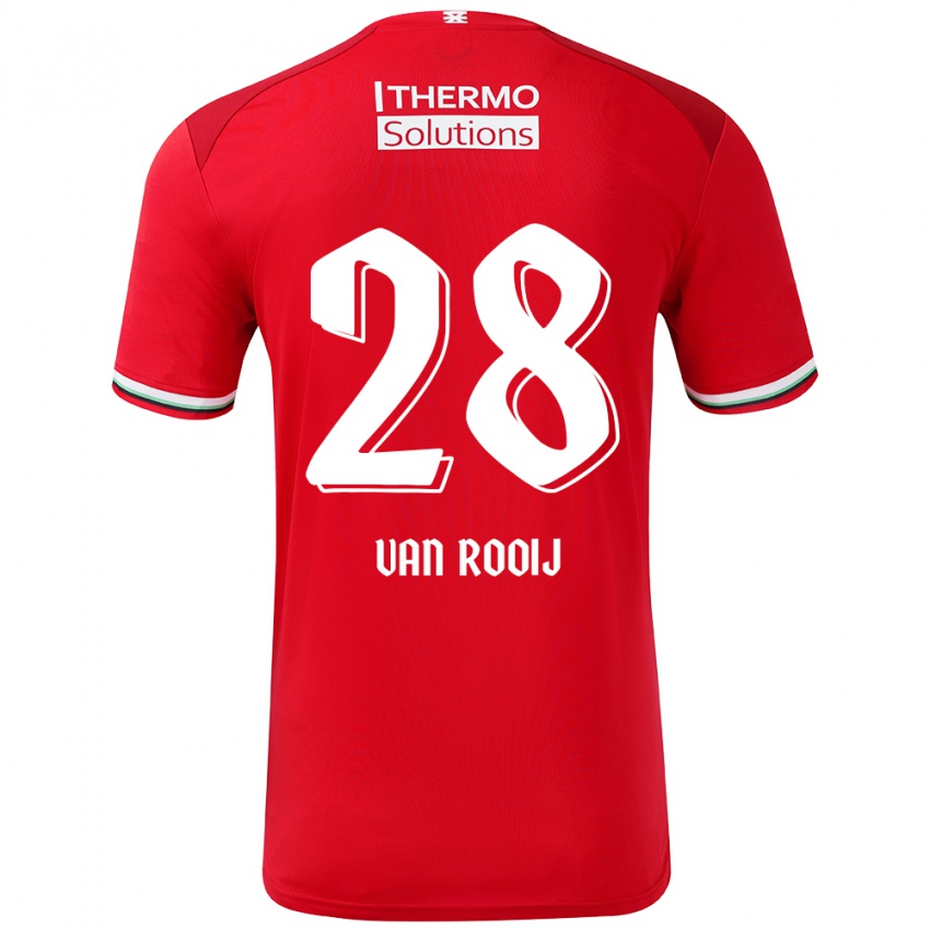 Kinder Bart Van Rooij #28 Rot Weiß Heimtrikot Trikot 2024/25 T-Shirt Österreich