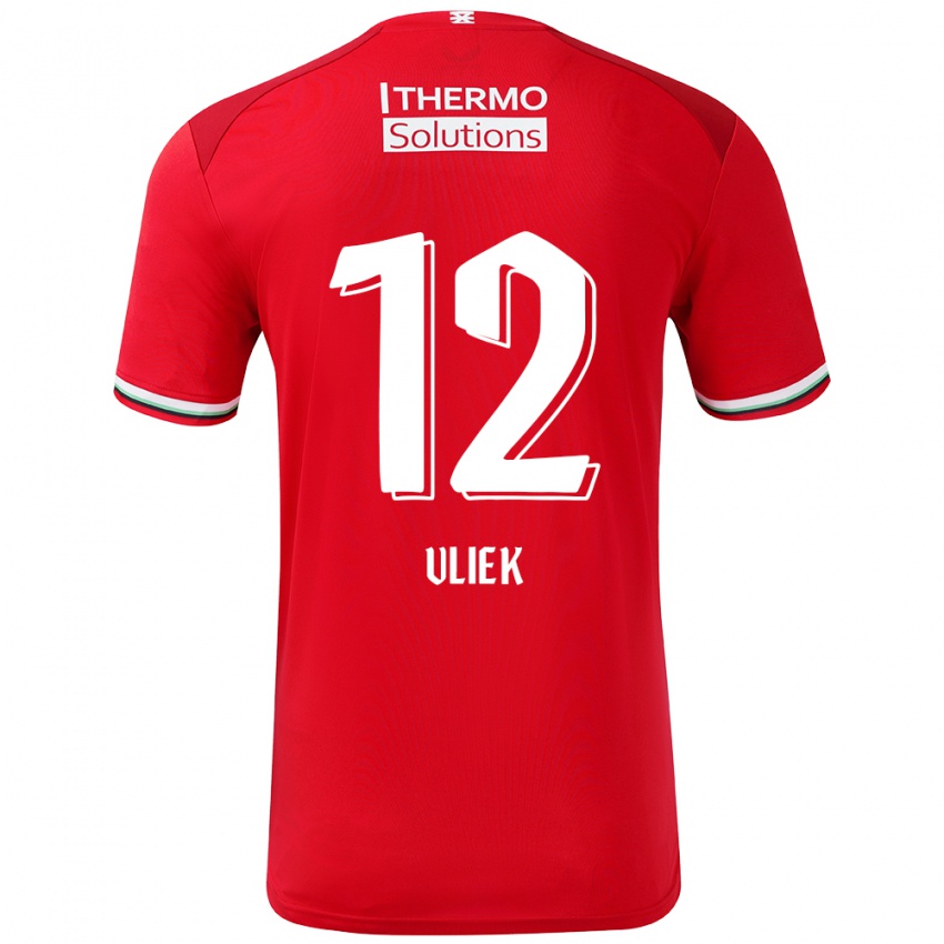 Kinder Leonie Vliek #12 Rot Weiß Heimtrikot Trikot 2024/25 T-Shirt Österreich