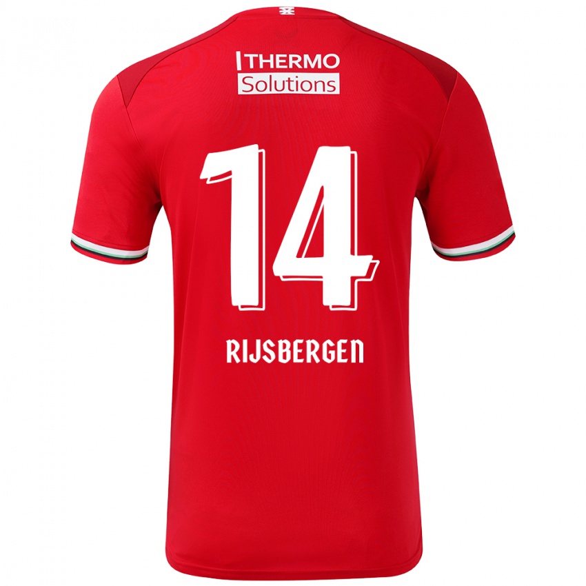 Kinder Liz Rijsbergen #14 Rot Weiß Heimtrikot Trikot 2024/25 T-Shirt Österreich