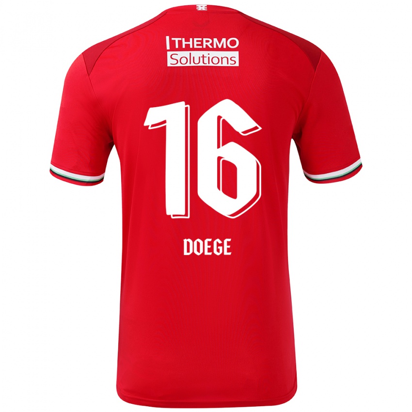 Kinder Leonie Doege #16 Rot Weiß Heimtrikot Trikot 2024/25 T-Shirt Österreich