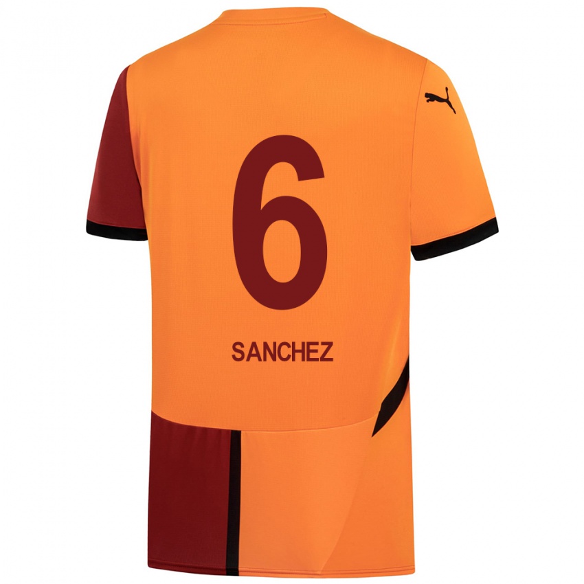 Kinder Davinson Sanchez #6 Gelb Rot Heimtrikot Trikot 2024/25 T-Shirt Österreich