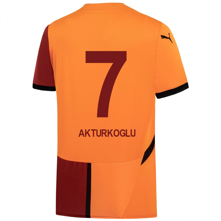 Kinder Kerem Aktürkoğlu #7 Gelb Rot Heimtrikot Trikot 2024/25 T-Shirt Österreich