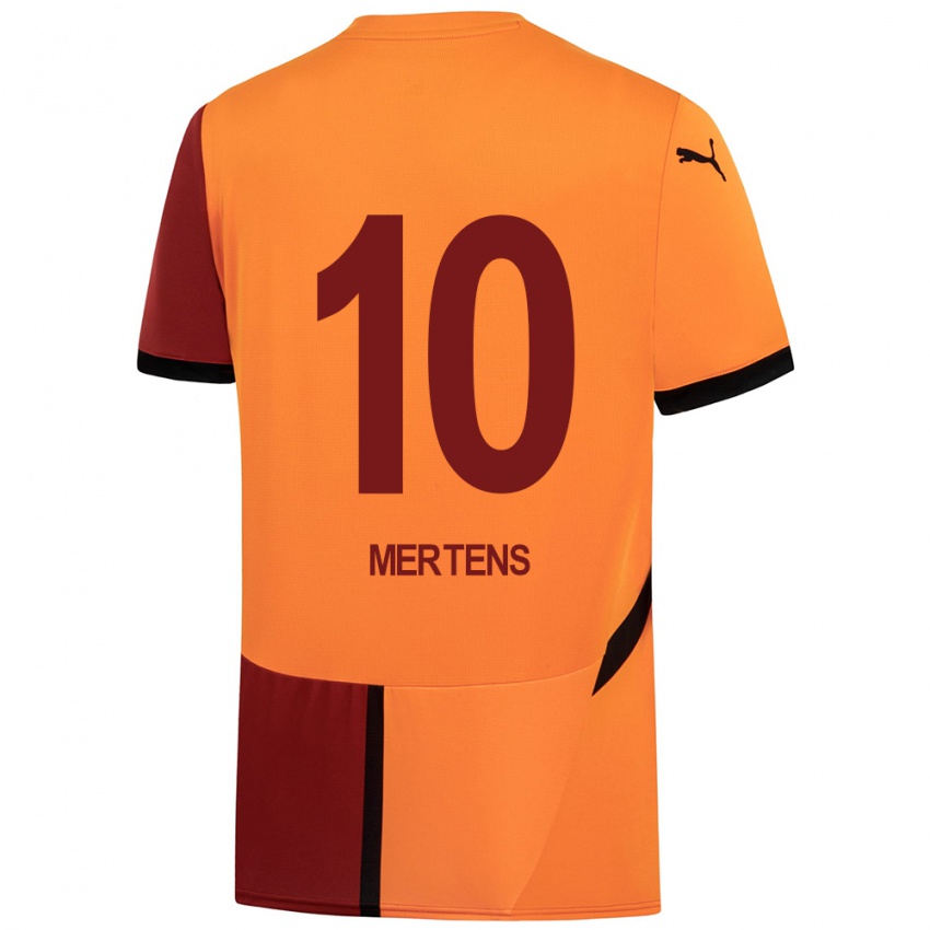 Kinder Dries Mertens #10 Gelb Rot Heimtrikot Trikot 2024/25 T-Shirt Österreich