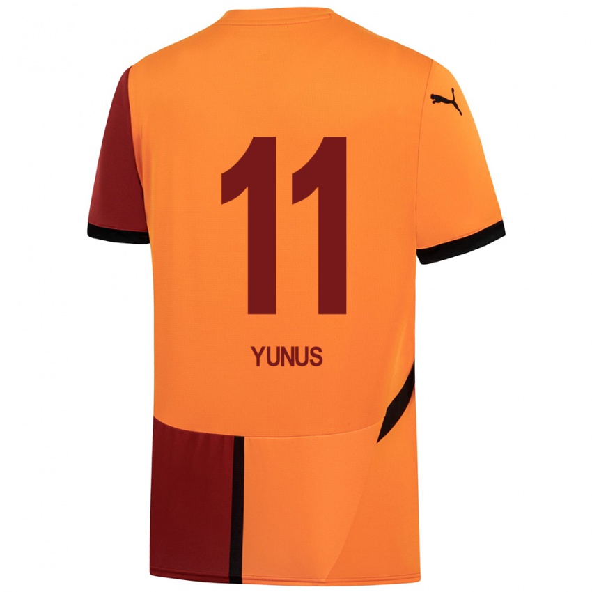 Kinder Yunus Akgün #11 Gelb Rot Heimtrikot Trikot 2024/25 T-Shirt Österreich