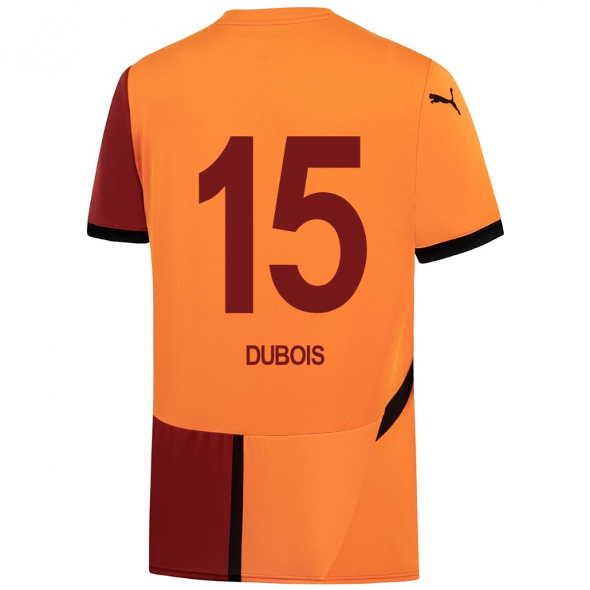 Kinder Léo Dubois #15 Gelb Rot Heimtrikot Trikot 2024/25 T-Shirt Österreich