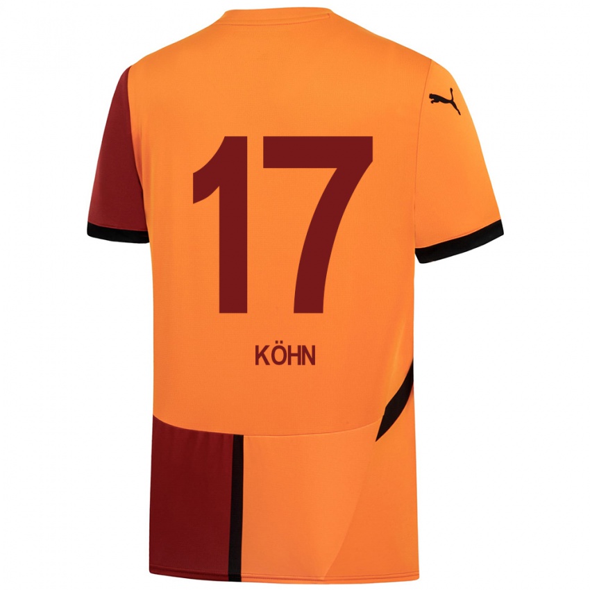 Kinder Derrick Köhn #17 Gelb Rot Heimtrikot Trikot 2024/25 T-Shirt Österreich