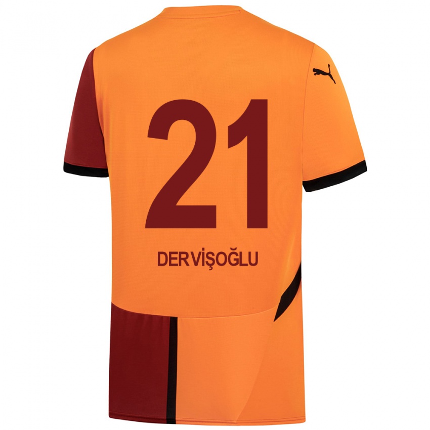 Kinder Halil Dervişoğlu #21 Gelb Rot Heimtrikot Trikot 2024/25 T-Shirt Österreich