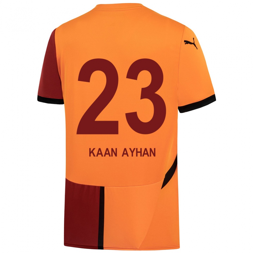 Kinder Kaan Ayhan #23 Gelb Rot Heimtrikot Trikot 2024/25 T-Shirt Österreich