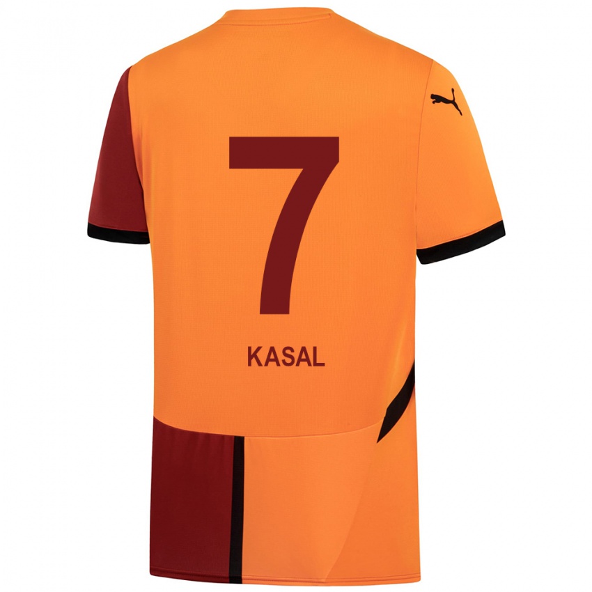 Kinder Yasin Kasal #7 Gelb Rot Heimtrikot Trikot 2024/25 T-Shirt Österreich