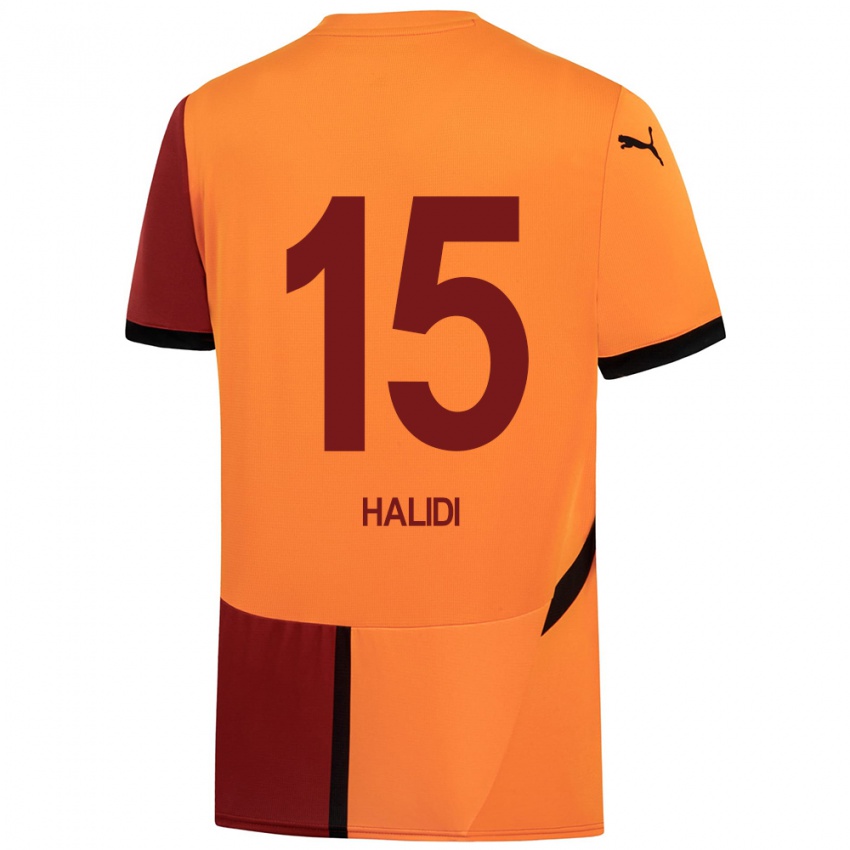 Kinder Isa Halidi #15 Gelb Rot Heimtrikot Trikot 2024/25 T-Shirt Österreich