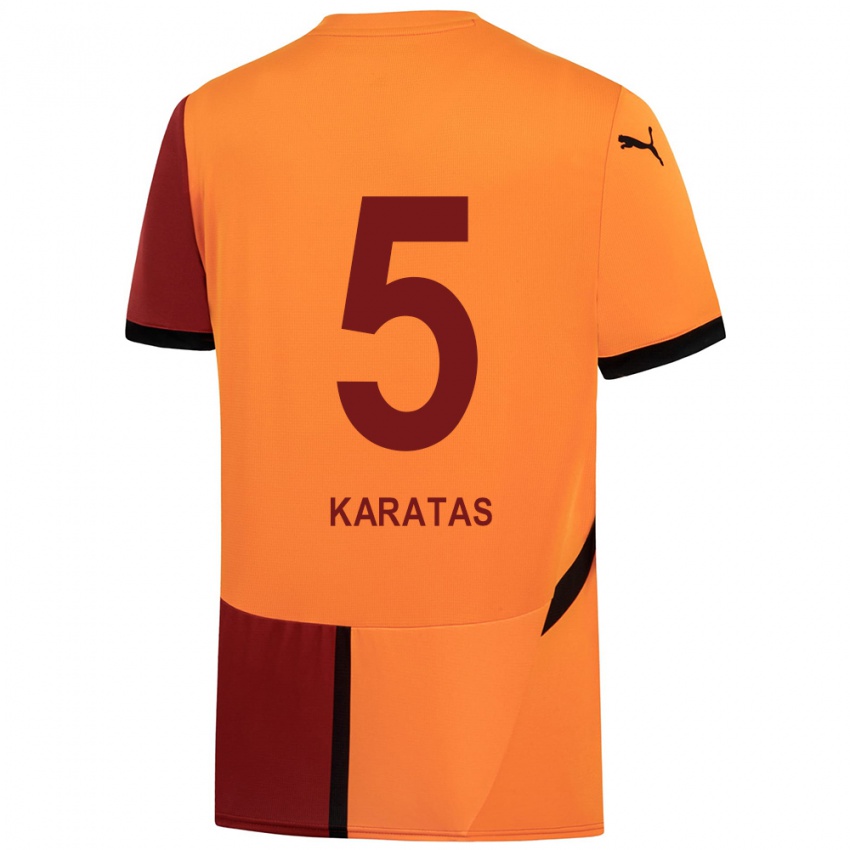 Kinder Eda Karataş #5 Gelb Rot Heimtrikot Trikot 2024/25 T-Shirt Österreich