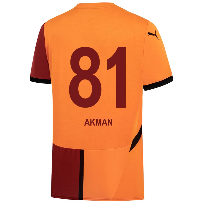 Kinder Hamza Akman #81 Gelb Rot Heimtrikot Trikot 2024/25 T-Shirt Österreich