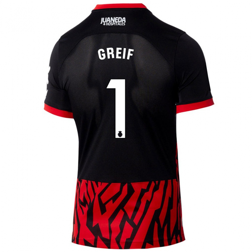 Kinder Dominik Greif #1 Schwarz Rot Heimtrikot Trikot 2024/25 T-Shirt Österreich