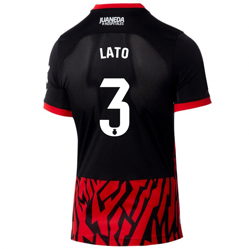 Kinder Toni Lato #3 Schwarz Rot Heimtrikot Trikot 2024/25 T-Shirt Österreich