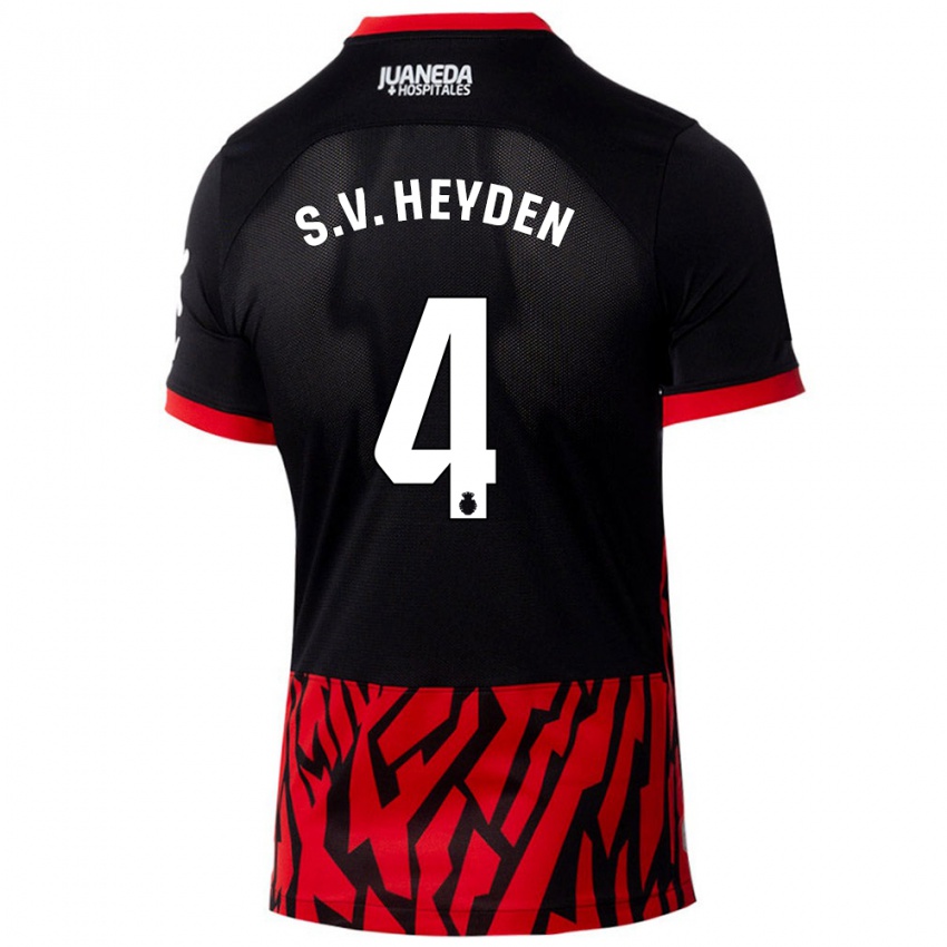 Kinder Siebe Van Der Heyden #4 Schwarz Rot Heimtrikot Trikot 2024/25 T-Shirt Österreich