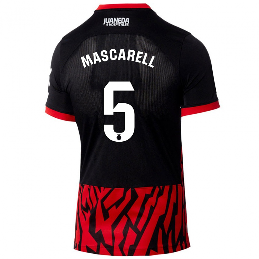 Kinder Omar Mascarell #5 Schwarz Rot Heimtrikot Trikot 2024/25 T-Shirt Österreich